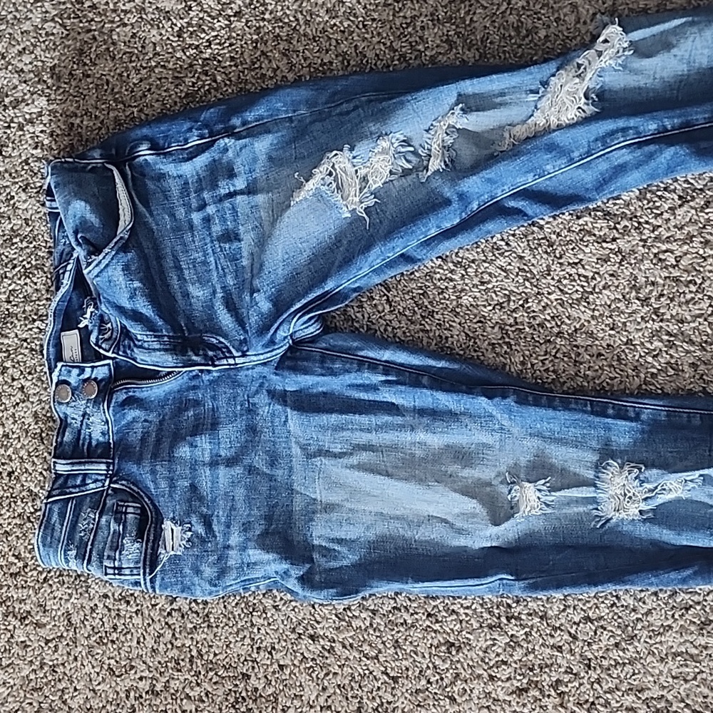 Blue ripped jeans